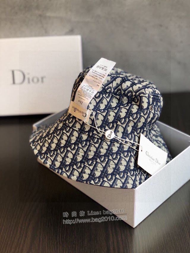 Dior男女同款帽子 迪奧雙面滿印迪奧logo漁夫帽  mm1190